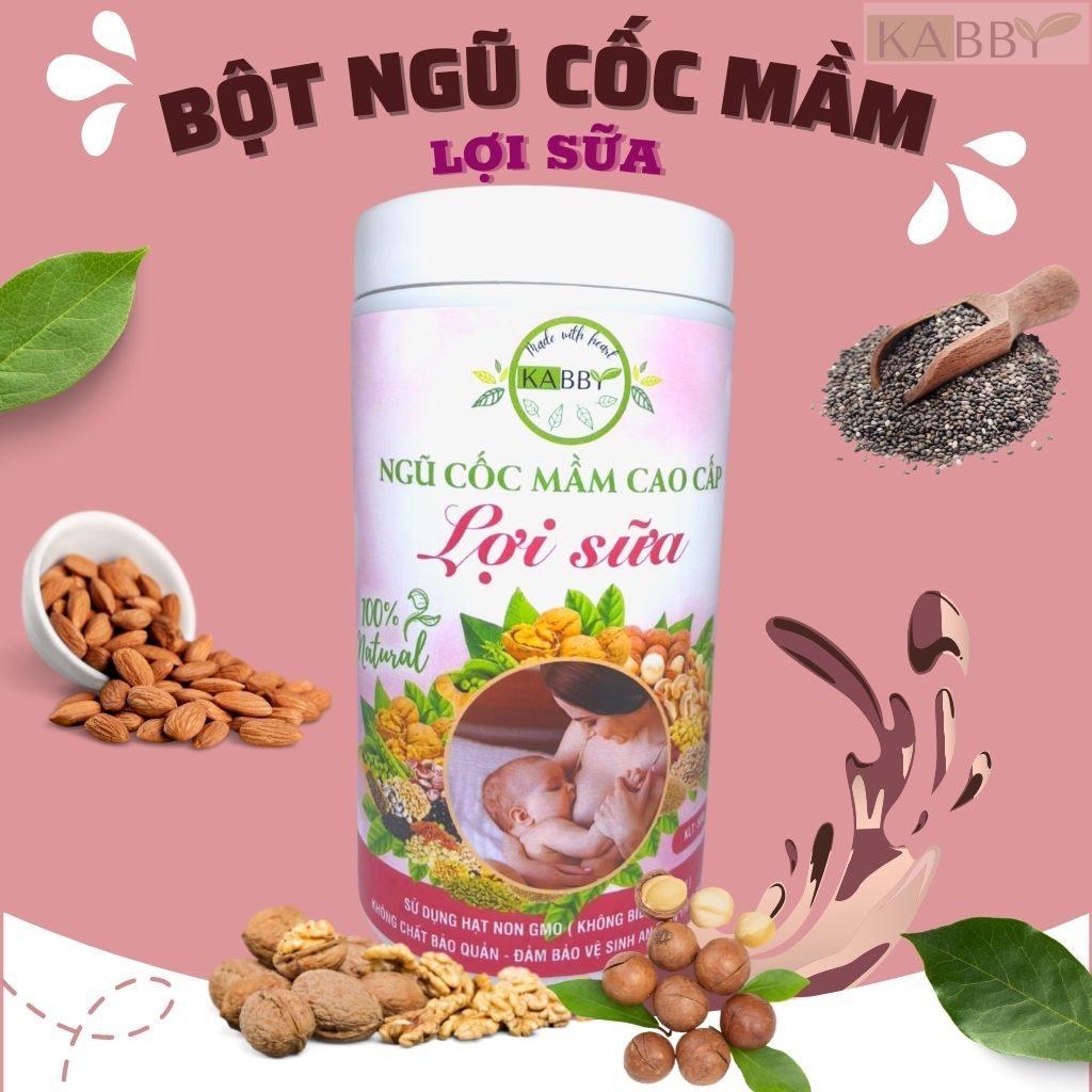 Bột Ngũ Cốc Mầm Lợi Sữa KABBY, cung cấp dinh dưỡng, thơm sữa và đặc hơn, gọi sữa về nhanh hơn 500gr