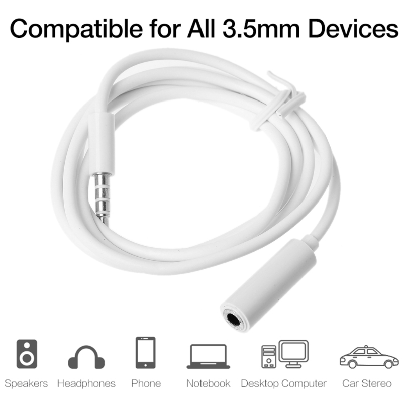 Dây cáp nối tai nghe 3.5mm tiện dụng cho điện thoại thông minh iPhone Xiaomi