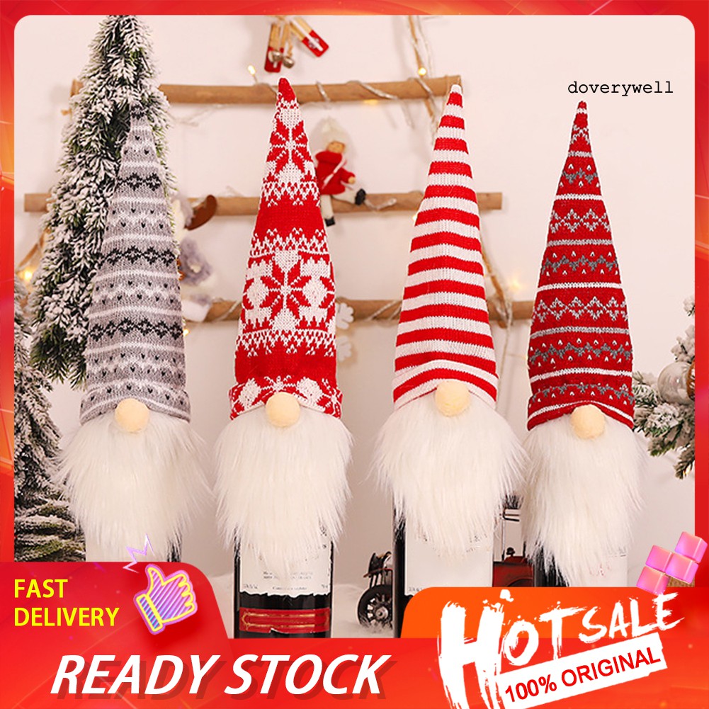 Bọc chai rượu thiết kế thần lùn trang trí Giáng Sinh