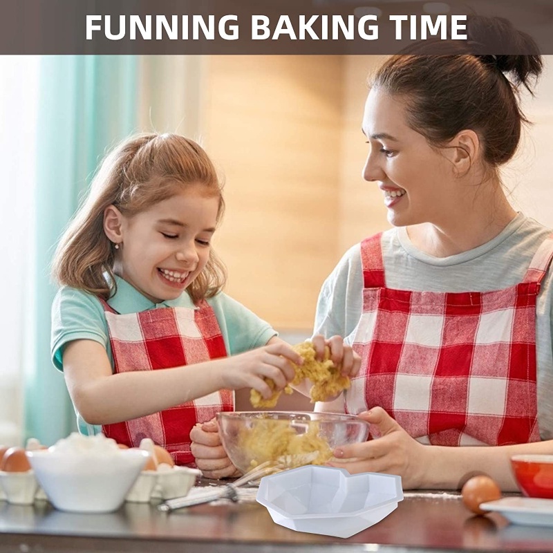 Khuôn Silicone Làm Sô Cô La Hình Trái Tim Lớn Có 2 Ô &amp; 3 Búa Gỗ