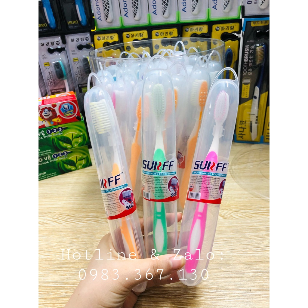 Hộp 25 Bàn Chải Có Hộp Đựng Thái Surff Lông Mềm - Hộp Tròn