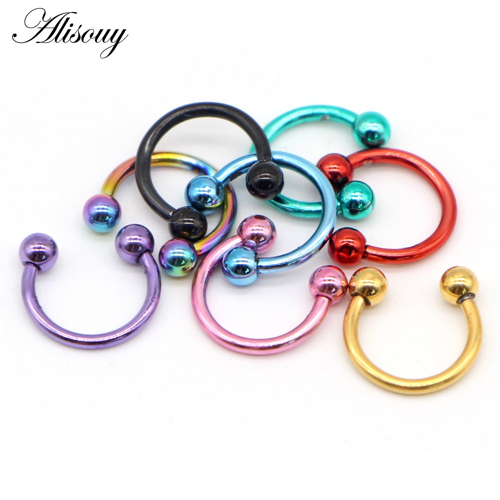 Alisouy 1 Khuyên Mũi / Tai / Mũi / Môi Bằng Thép Không Gỉ 16g