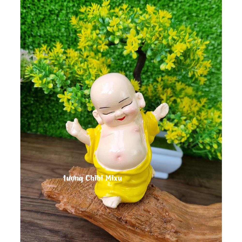 Tượng chú tiểu hoan hỉ 9cm bằng đất sét nung