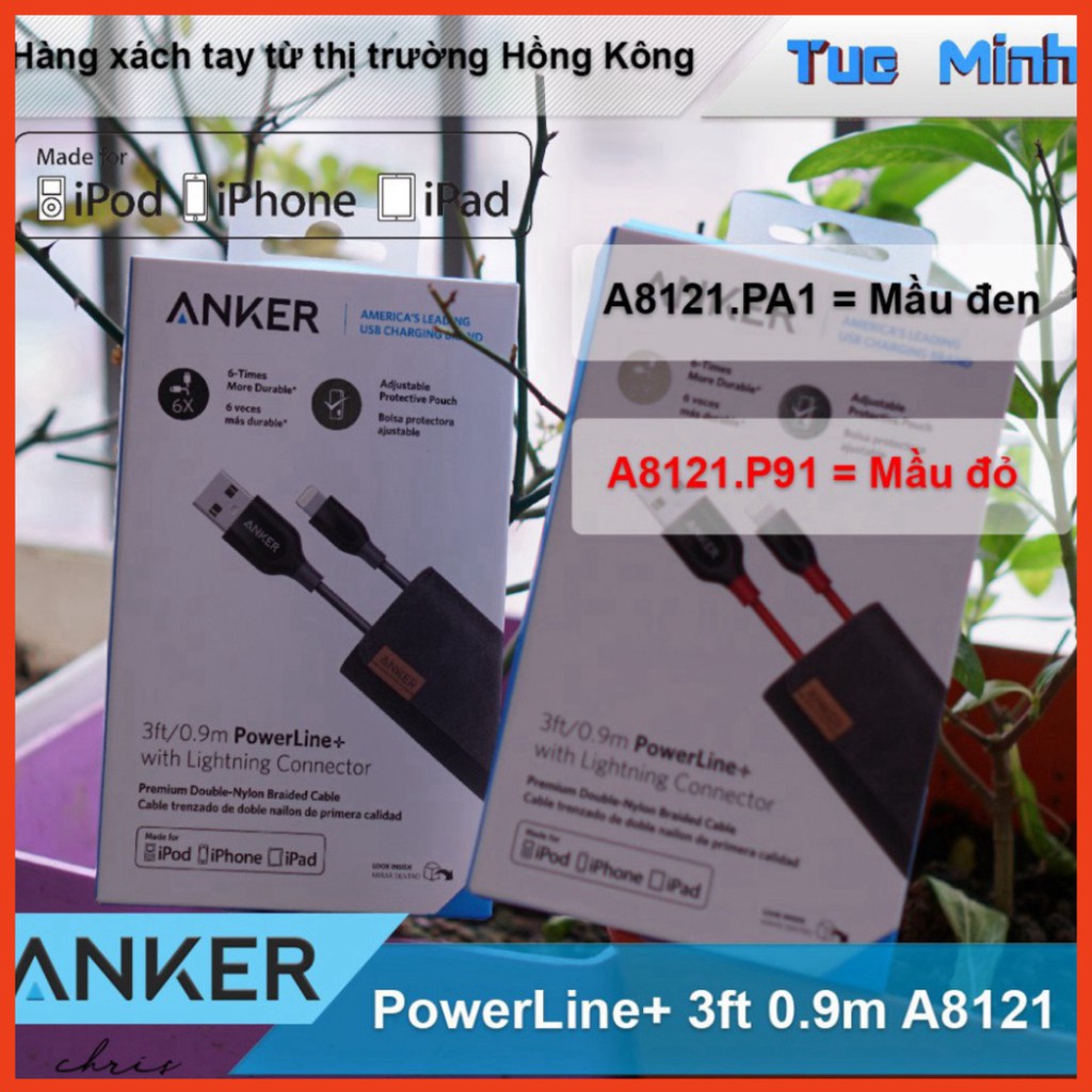 GIÁ SẬP SÀN Cable Lightning Anker Powerline+ A8121 0.9m - Cable sử dụng cho iPhone iPad GIÁ SẬP SÀN