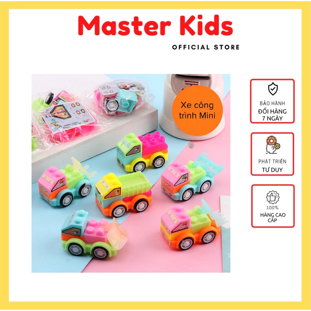 Đồ chơi xe công trình lắp ghép mini dễ thương cho bé Master Kids