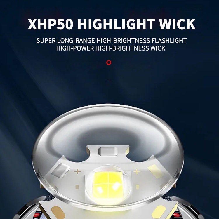 Đèn pin siêu sáng XH P50 A COB mới cực mạnh mới 2024