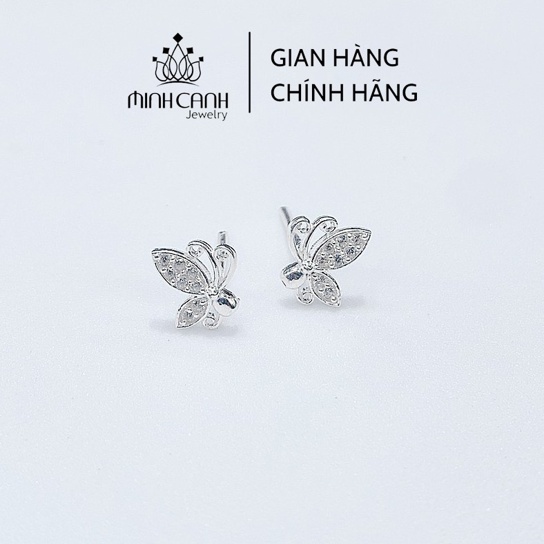 Khuyên Tai Bạc Nữ Hình Cánh Bướm Đính Đá - Minh Canh Jewelry