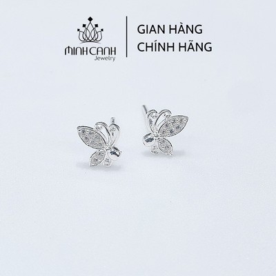 Khuyên Tai Bạc Nữ Hình Cánh Bướm Đính Đá - Minh Canh Jewelry