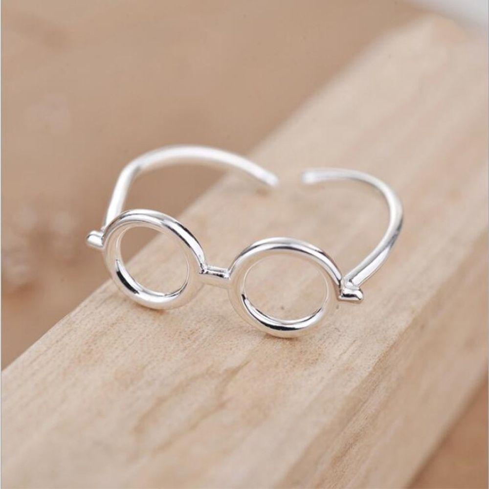 Nhẫn Cặp Hình Tròn / Vuông Dễ Thương Độc Đáo Làm Quà Tặng Valentine Phong Cách Hàn Quốc