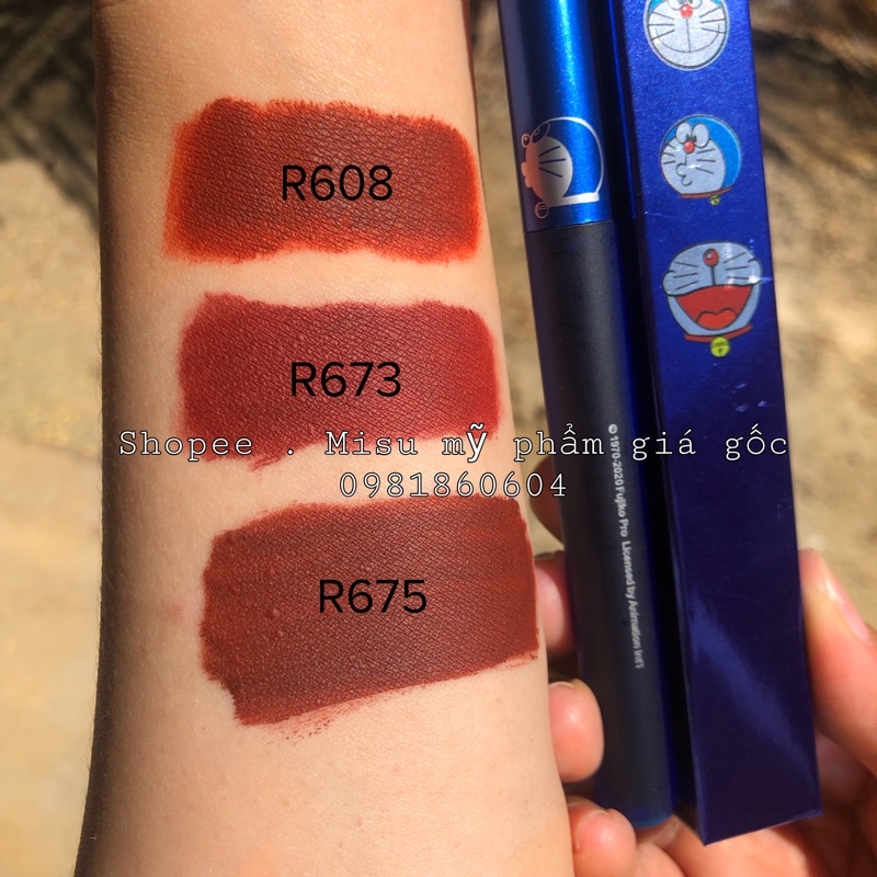 Son kem lì colorkey doremon nội địa trung xanh chất son mịn môi đẹp lì