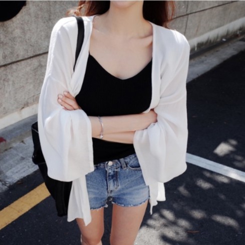 FREESHIP ĐƠN 99K_ Áo khoác Cardigan trắng mỏng