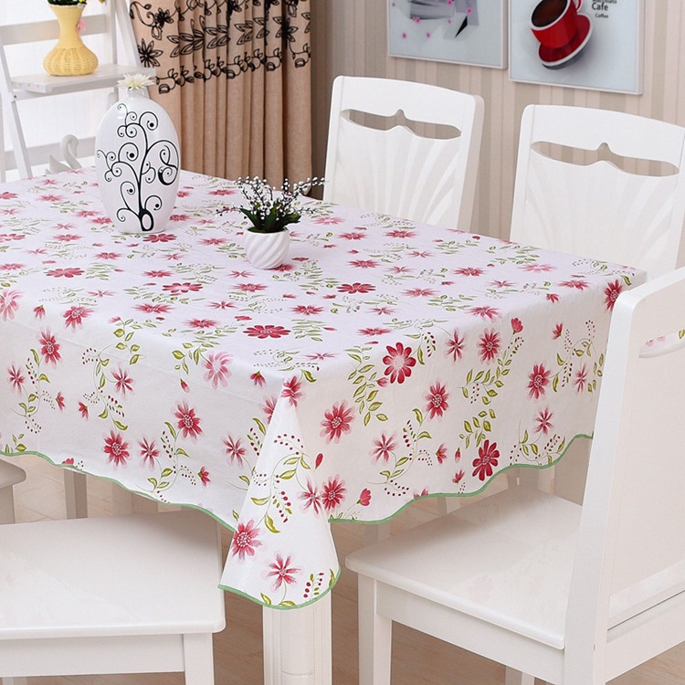 Khăn trải bàn hình tròn / vuông chống thấm nước / dầu dễ lau chùi tiện lợi