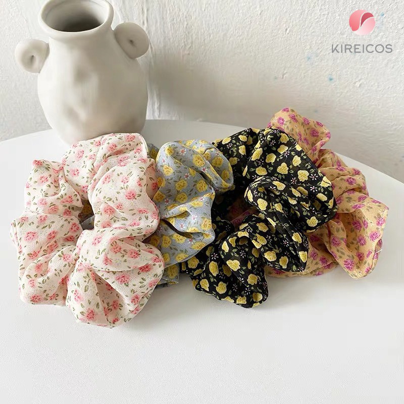 Bèo Cột Tóc Scrunchies Loại Trung In bông nhí Cổ Điển CT0003