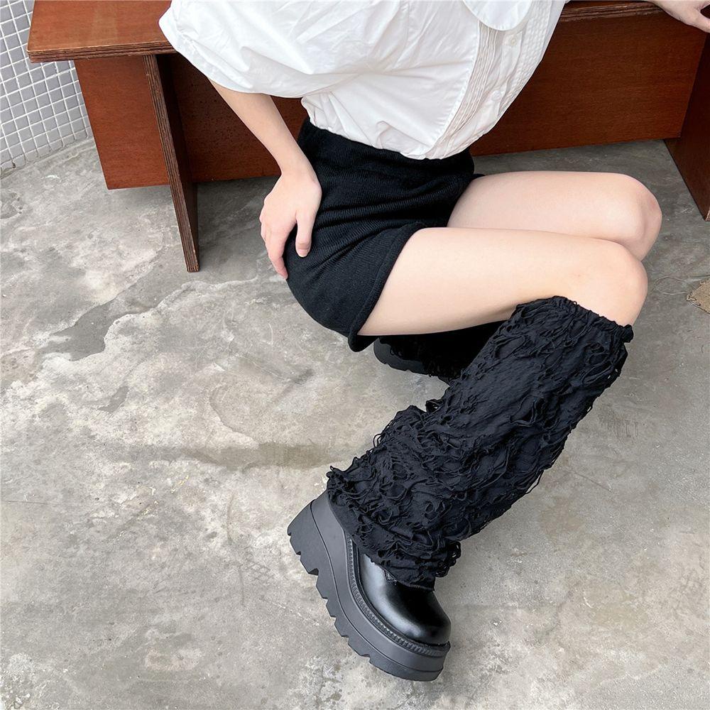 Vớ Giữ Ấm Chân Màu Trơn Phong Cách Lolita Y2k Dễ Thương Dành Cho Nữ