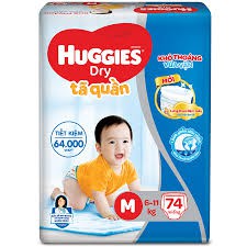 Tã Quần Huggies Dry Pants Super Jumbo M74/L68/XL62/XXL56