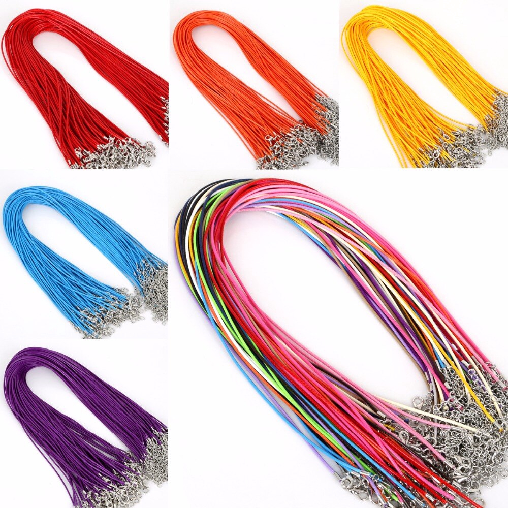 Dây chuyền da thật 1.5mm 2mm khóa càng cua có thể điều chỉnh