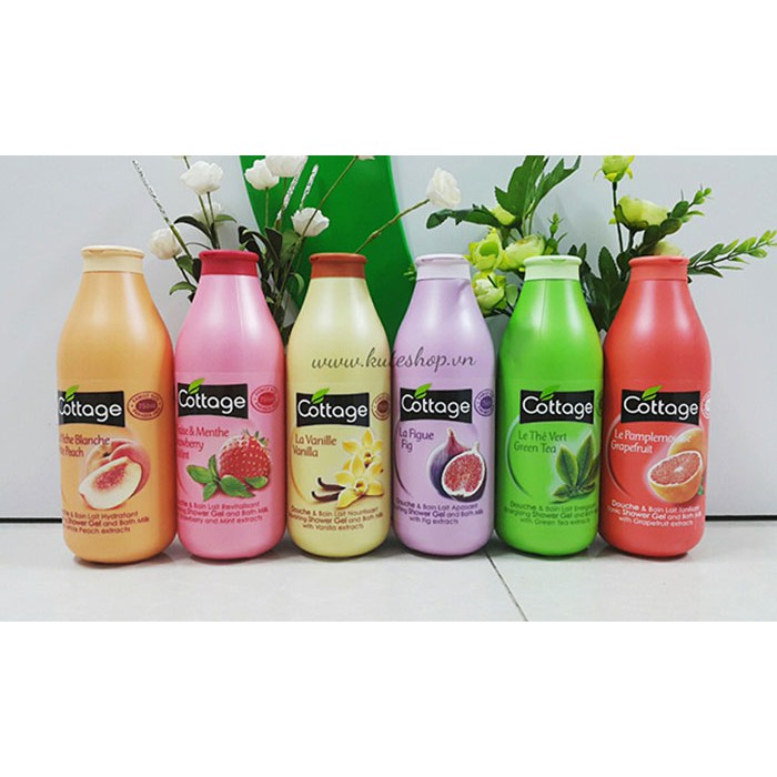 Sữa Tắm Sáng Da, Cấp Ẩm Cottage 250ml Nhiều Mùi Hương Siêu Thơm