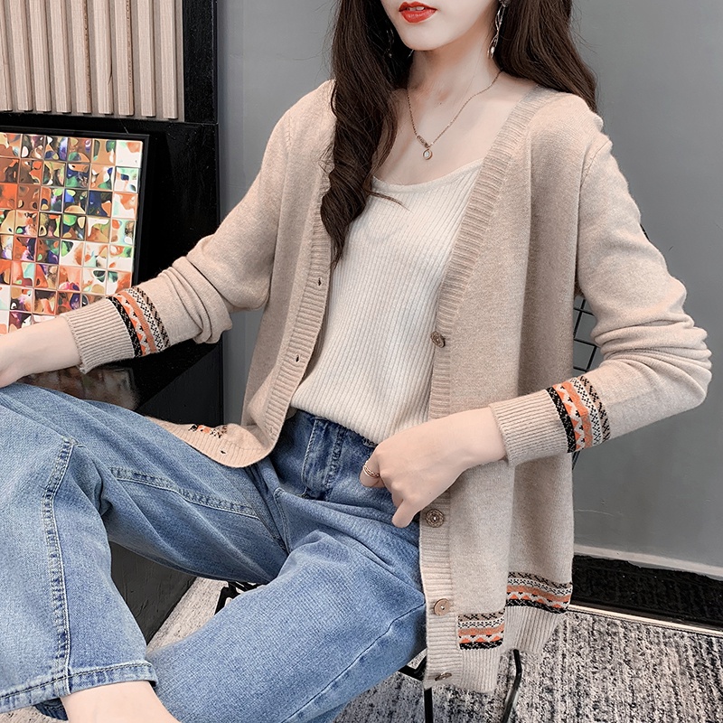 Áo khoác len cadigan họa tiết thổ cẩm Ak36