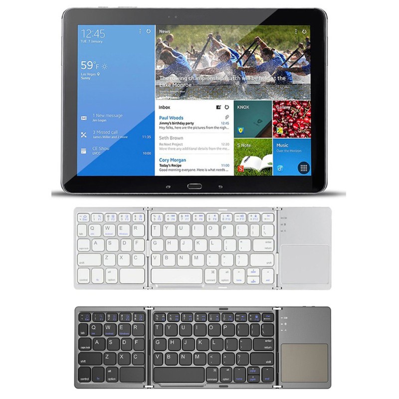 Bàn Phím Bluetooth Không Dây Mini Có Thể Gấp Lại Cho Ios / Android / Windows Tablet