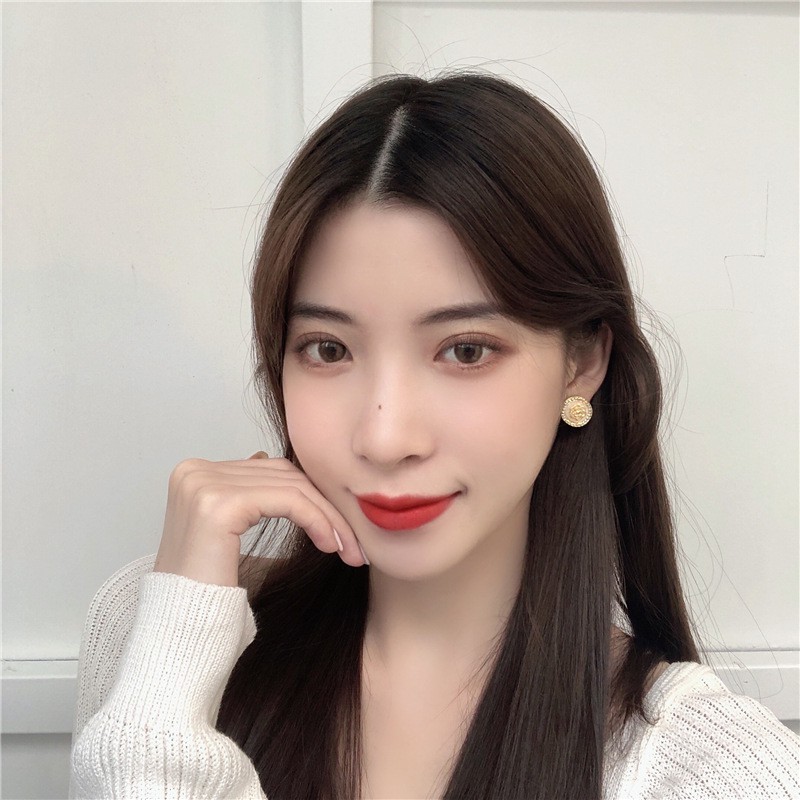 Khuyên tai kẹp không bấm lỗ chốt cố định K139 bằng hợp kim mạ vàng hình tròn bông hoa dáng ngắn Leous Accessories