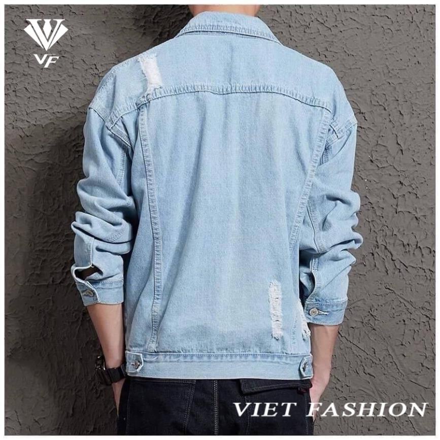 ÁO KHOÁC JEAN NAM CAO CẤP VIET FASHION 102 - ÁO THUN TRƠN BASIC  ྇