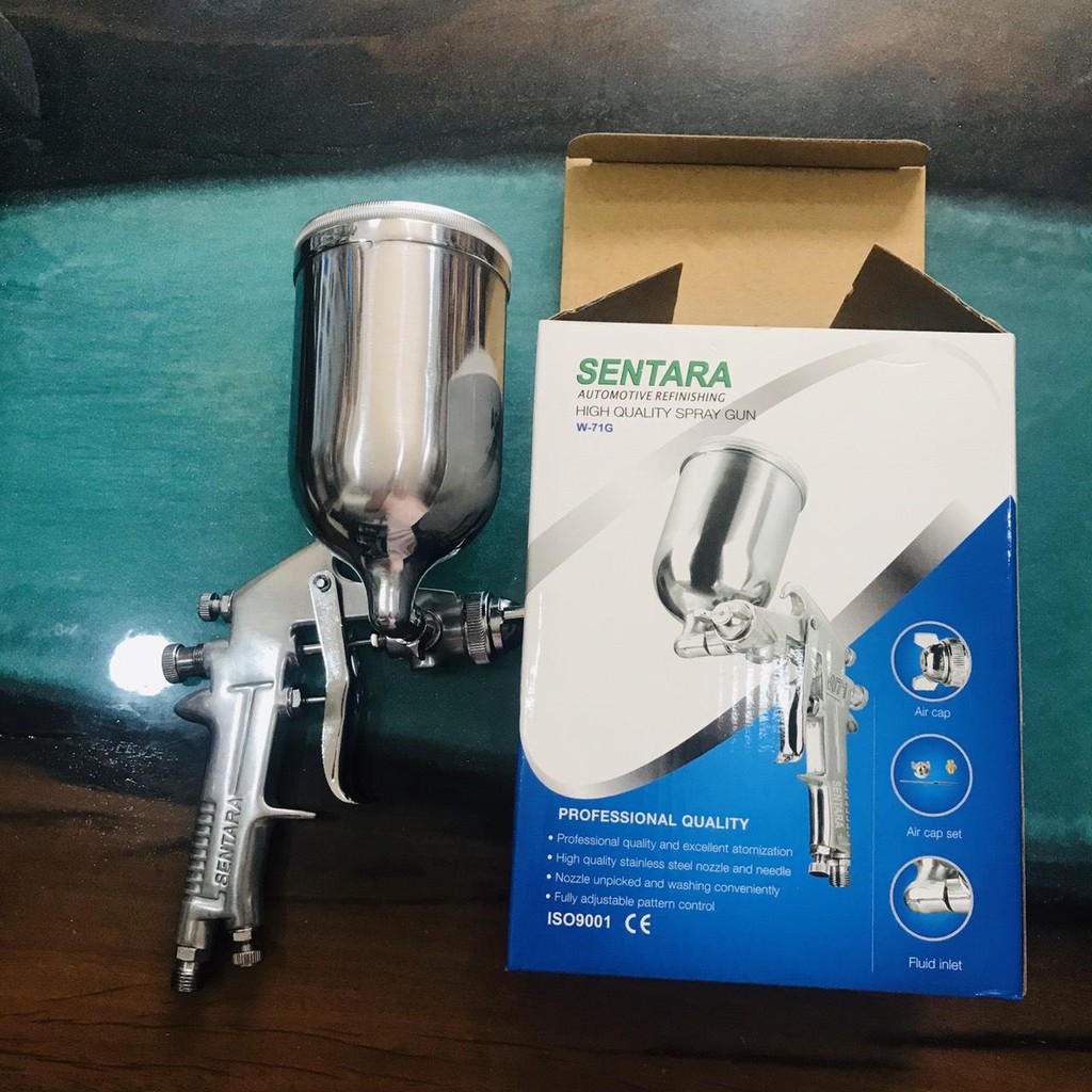 SÚNG PHUN SƠN GIÁ RẺ SENTARA W-71G ĐẦU PHUN 1.5MM KÈM CỐC SƠN 400ML PHÙ HỢP HẦU HẾT NHU CẦU SƠN