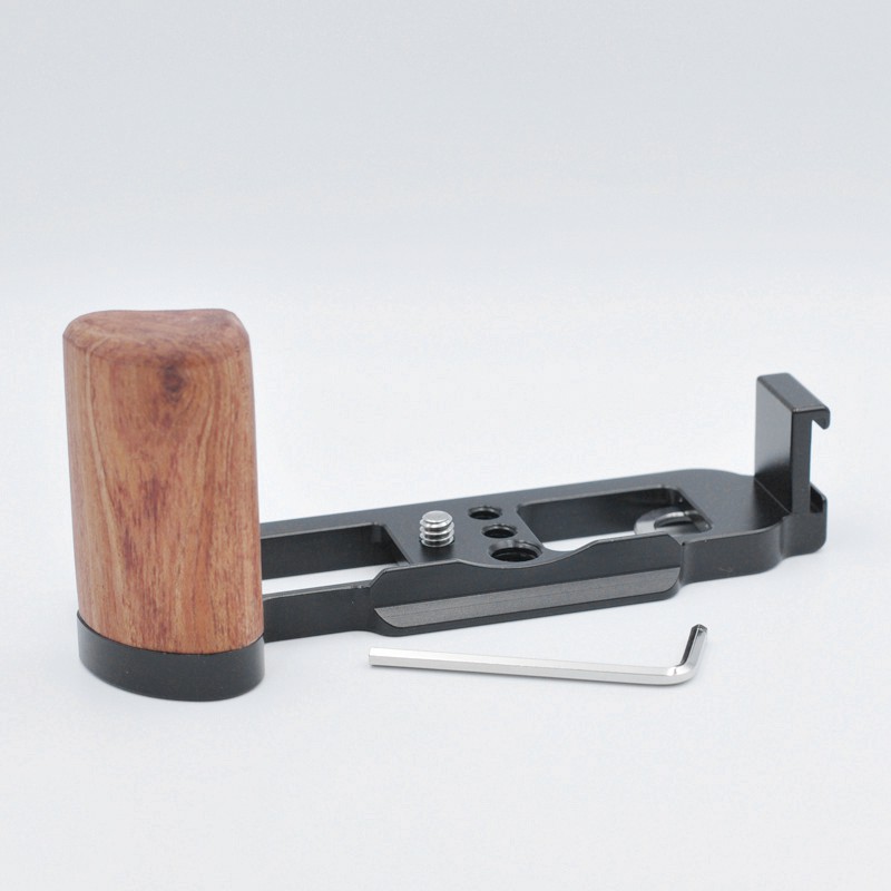 Quick Release Shaped Plate Holder Wooden Handle Protective High Side Panel Hand Grip Camera Bracket for Fuji X-A7 XA7