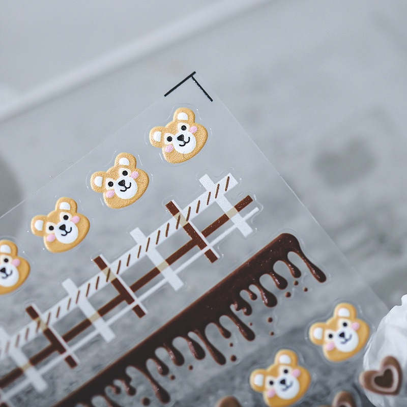 Stick gấu kẻ lụa 5d