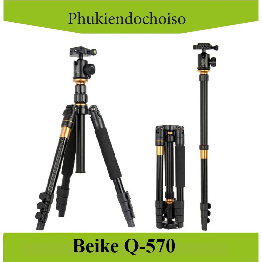 [Mã 44ELSALE2 giảm 7% đơn 300K] Chân máy ảnh BEIKE Q-570 (China) . Tặng Da cừu - Da thật