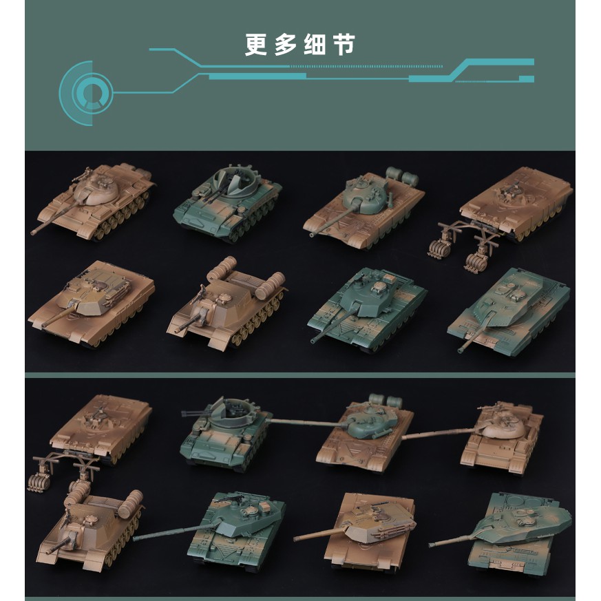 Mô hình quân sự xe tăng T72M1, T-55A, M1A2, Leopard 2A5, JSU-152, Type 98, Mô hình xe tank nhựa lắp ráp 4D tỷ lệ 1:72