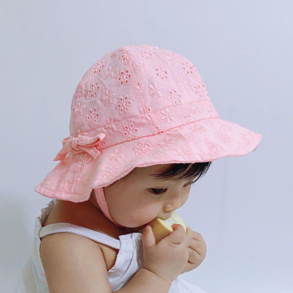 Mũ Chống Nắng Đi Biển Chống Tia UV Thắt Nơ Phối Ren Xinh Xắn Cho Bé 0-18 Tháng Tuổi