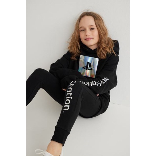 Bộ Nỉ Hoodie Bé Trai PlaySt@tion Đen HaM(bán lẻ áo lẻ quần)