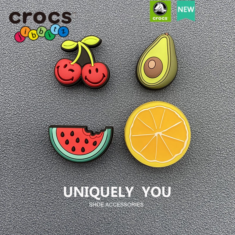 Crocs Móc Khóa Trang Trí Giày crocs / jibbitz Họa Tiết Dưa Hấu / Chanh Hoạt Hình Thời Trang