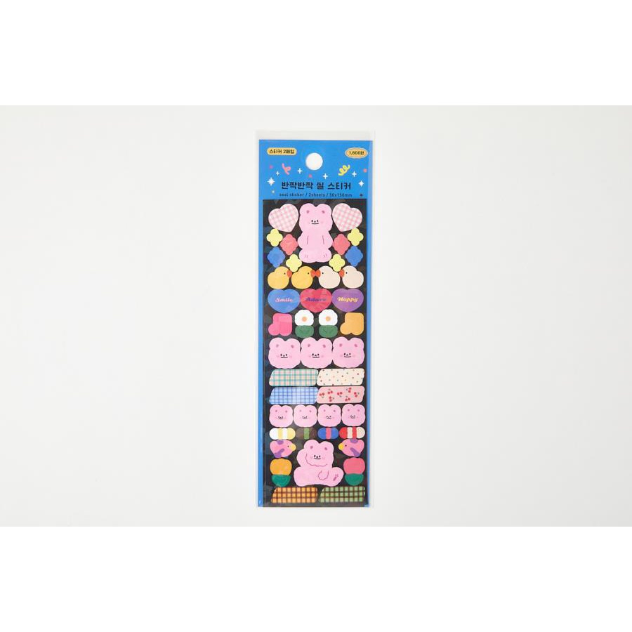 Set 2 Tấm Sticker dán hình gấu hồng dễ thương