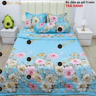 Trà xanh - bộ 5 món chăn ga gối cotton poly