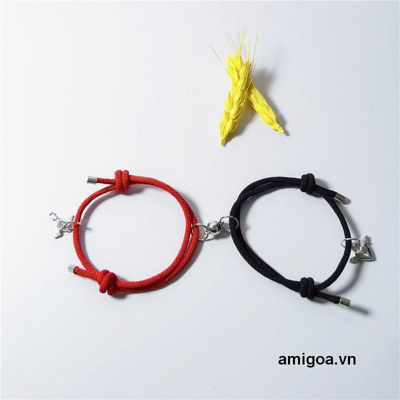 ✨✨Vòng tay đôi nam châm CHÌA KHÓA Ổ KHÓA couple nam nữ vòng cặp dây rút