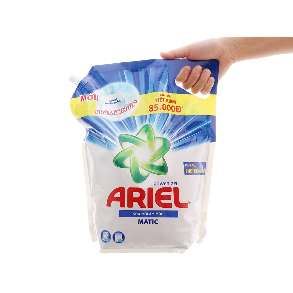 Nước giặt Ariel Matic khử mùi ẩm mốc túi 3.1 lít