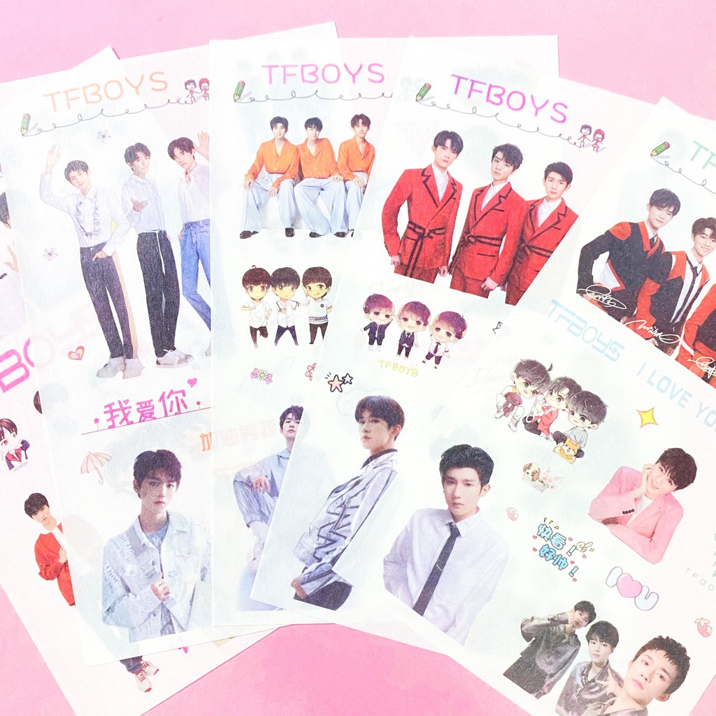 ( Lẻ tấm ) Ảnh dán sticker in hình TFBOYS Dịch Dương Thiên Tỉ Vương Tuấn Khải Vương Nguyên thần tượng idol