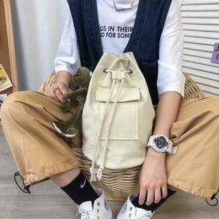 Túi Đeo Chéo Ngực Vải Canvas Phối Dây Rút Kiểu Retro Đa Năng Cá Tính Cho Nam