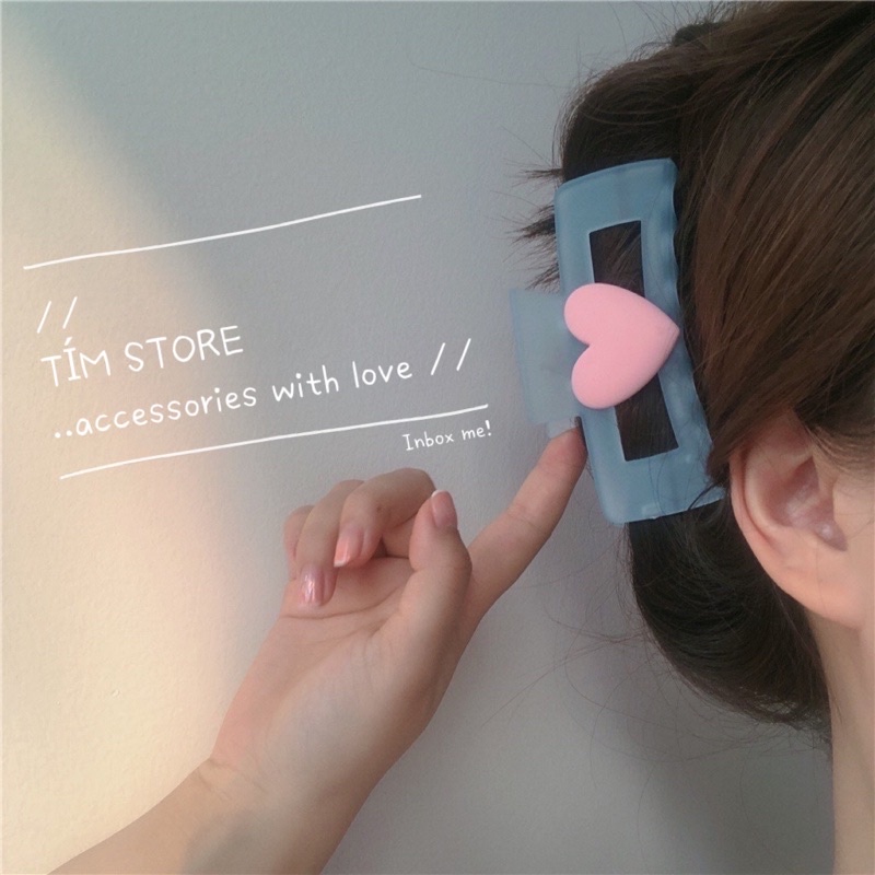 Kẹp bấu tóc tim hoa  nơ nhựa nhiều mẫu TIMSTORE phụ kiện búi tóc thời trang phong cách hàn