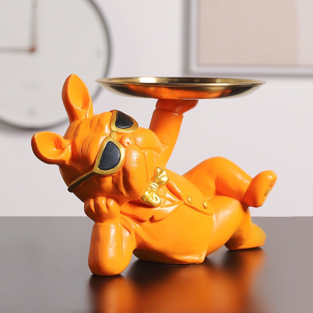 Tượng cún bull bằng nhựa resin thời trang