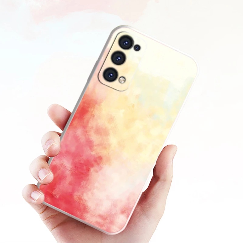 Ốp điện thoại màu loang cạnh vuông thích hợp cho OPPO Reno 5 4 Pro 2F 2Z A54 F11 Pro A1K