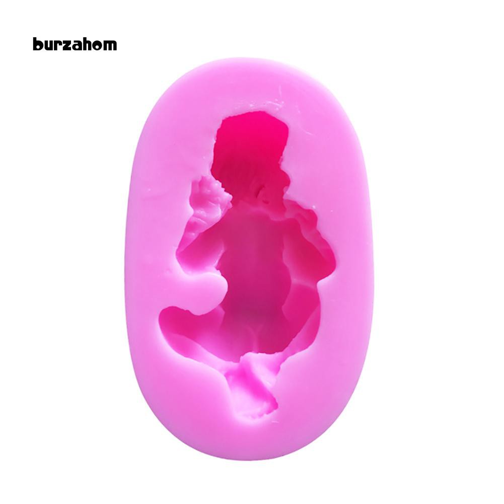 Khuôn silicone kiểu dáng em bé sơ sinh dễ thương làm bánh kẹo tiện lợi 7.3cm x 4.5cm x 2.5cm