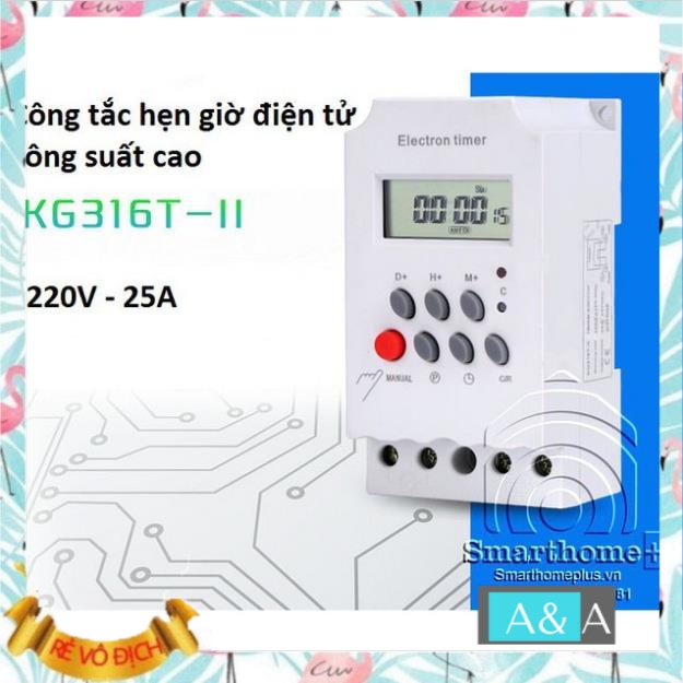Công tắc hẹn giờ 17 chương trình 1 ngày KG316T-II (Bản có Khóa Phím) công tắc điện thông minh, ổ cắm hẹn giờ