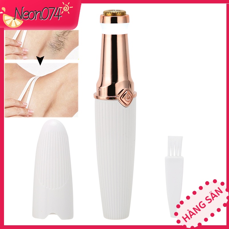 Neon074 Máy Tẩy Lông Triệt Lông Mày 2 Trong 1 Mini Sạc Pin Có Tích Hợp Đèn không đau