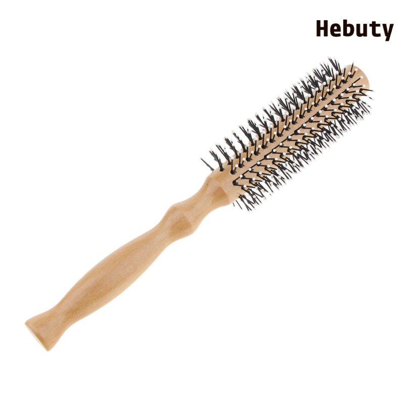 [Home & Living] Wooden Lotus Round Hair Care Brush Wavy Curling Detangling Comb Hairbrush