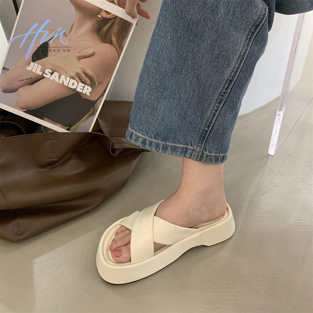 Dép Sandal Đế Dày Phong Cách Hàn Quốc Mẫu Mới 2022 Thời Trang Mùa Hè Cho Nữ