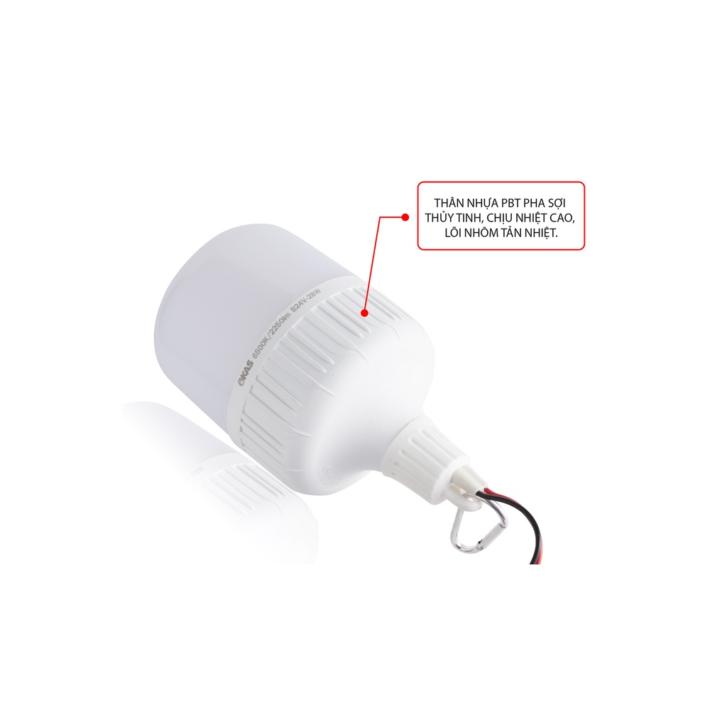 ✅ Bóng Đèn LED Ắc Quy Có Kẹp Bình 12V  OKAS