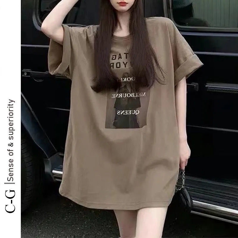 J & M❤Áo Thun Tay Lỡ Dáng Rộng Cổ Tròn Cỡ Lớn Thời Trang Hàn Quốc Cho Nữ