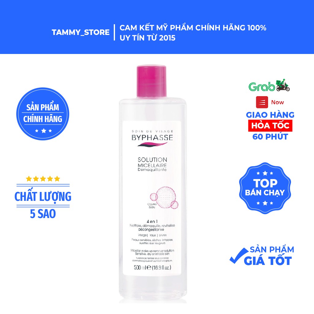 Nước tẩy trang BYPHASSE solution micellaire face 500ml